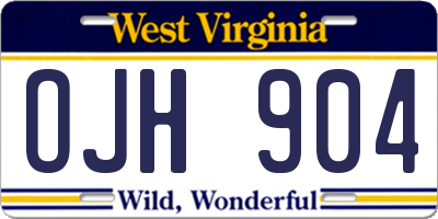 WV license plate OJH904