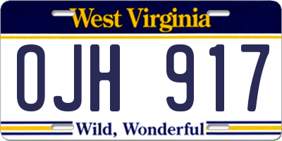 WV license plate OJH917