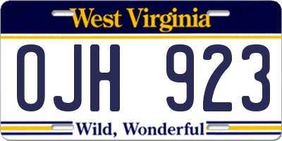 WV license plate OJH923