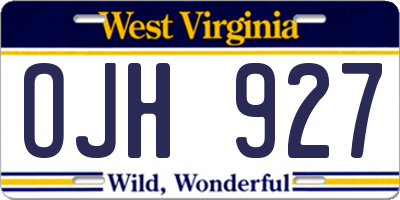WV license plate OJH927