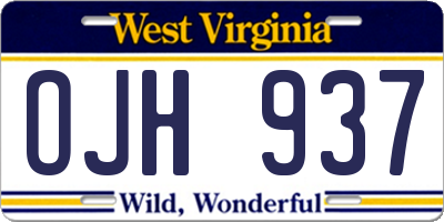 WV license plate OJH937