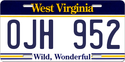 WV license plate OJH952