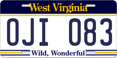 WV license plate OJI083