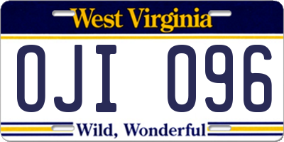 WV license plate OJI096