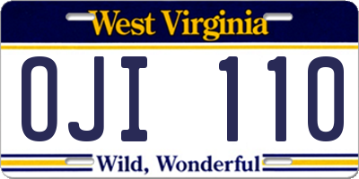 WV license plate OJI110