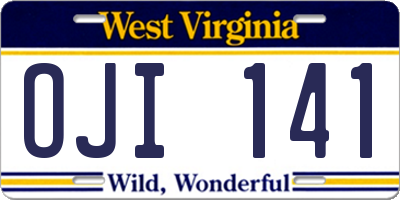 WV license plate OJI141