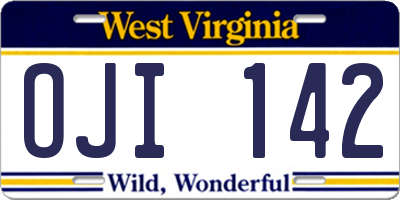 WV license plate OJI142