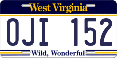 WV license plate OJI152