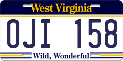 WV license plate OJI158