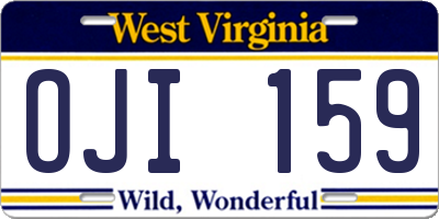 WV license plate OJI159