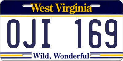 WV license plate OJI169
