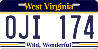 WV license plate OJI174
