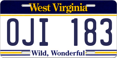 WV license plate OJI183