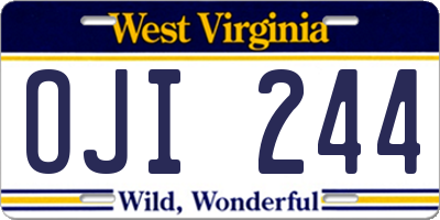 WV license plate OJI244