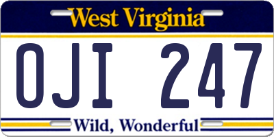 WV license plate OJI247