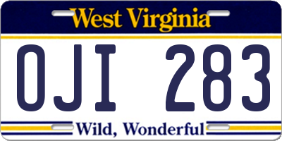 WV license plate OJI283