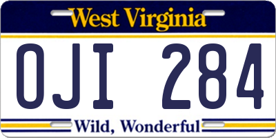 WV license plate OJI284