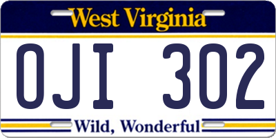 WV license plate OJI302