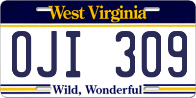 WV license plate OJI309