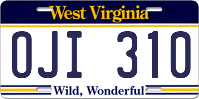 WV license plate OJI310