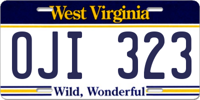 WV license plate OJI323