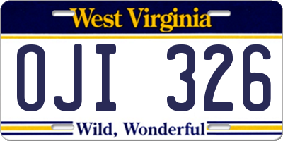 WV license plate OJI326
