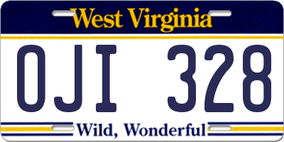 WV license plate OJI328