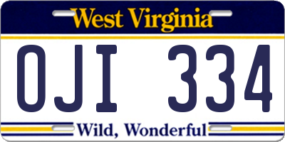 WV license plate OJI334