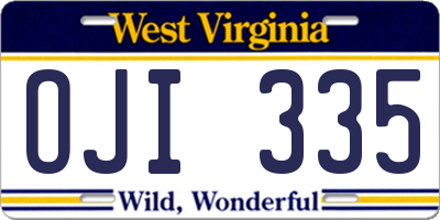 WV license plate OJI335