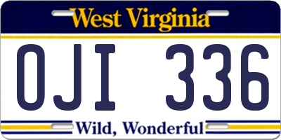 WV license plate OJI336