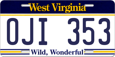 WV license plate OJI353