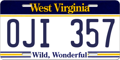 WV license plate OJI357