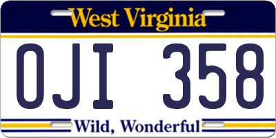 WV license plate OJI358
