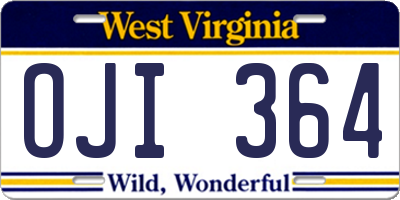 WV license plate OJI364