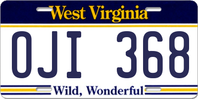 WV license plate OJI368