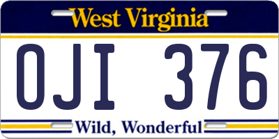 WV license plate OJI376