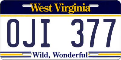 WV license plate OJI377
