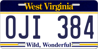 WV license plate OJI384