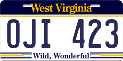 WV license plate OJI423