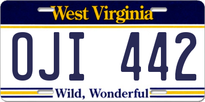 WV license plate OJI442