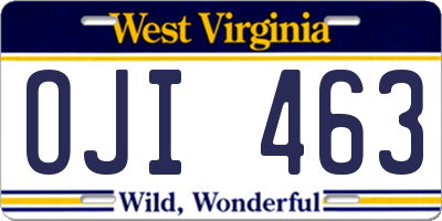 WV license plate OJI463