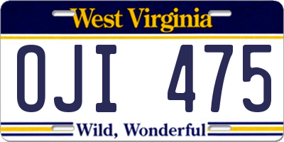 WV license plate OJI475