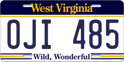 WV license plate OJI485