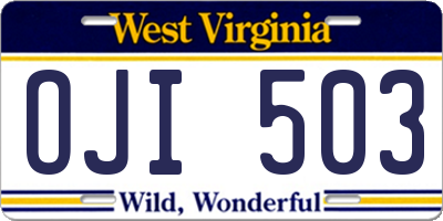 WV license plate OJI503