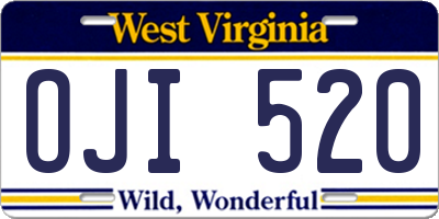 WV license plate OJI520