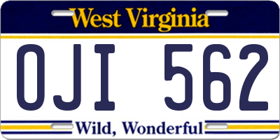 WV license plate OJI562
