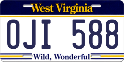 WV license plate OJI588
