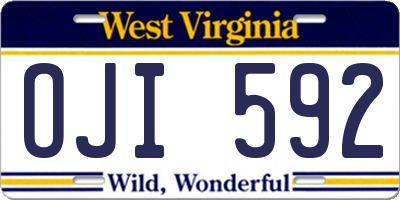 WV license plate OJI592