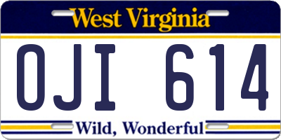 WV license plate OJI614