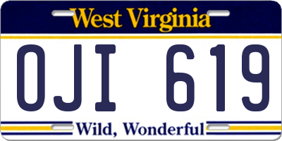WV license plate OJI619